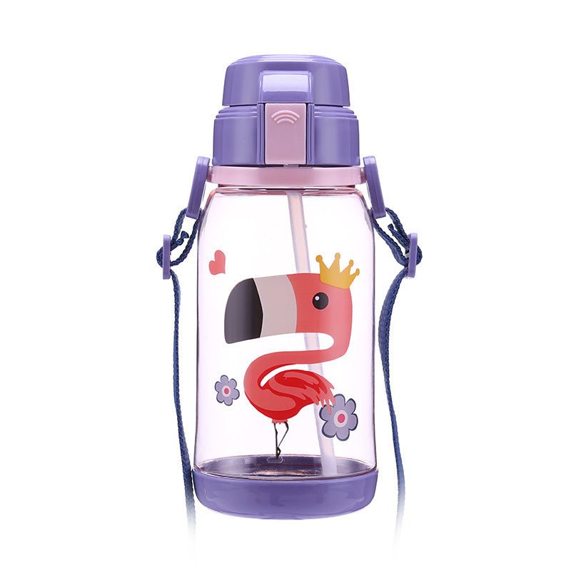 650ml Kids Water Bottle With Straw BPA Free Children Water Drinking Kettle Healthy Plastic Portable Sports Bottle - MomBabyQ