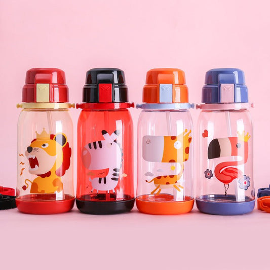 650ml Kids Water Bottle With Straw BPA Free Children Water Drinking Kettle Healthy Plastic Portable Sports Bottle - MomBabyQ